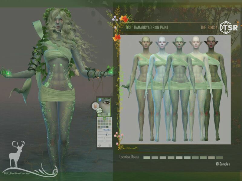 Body Paint For Hamadryad SET By Dansimsfantasy 3 sims 4 cc body paint for hamadryad set by dansimsfantasy 3