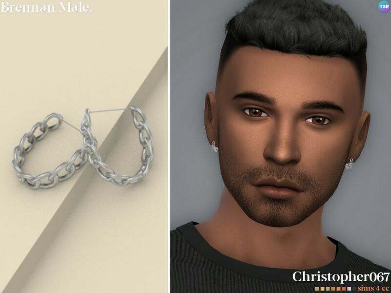 Brennan Earrings Male By Christopher067 1 Brennan Earrings Male By Christopher067 Sims 4 CC