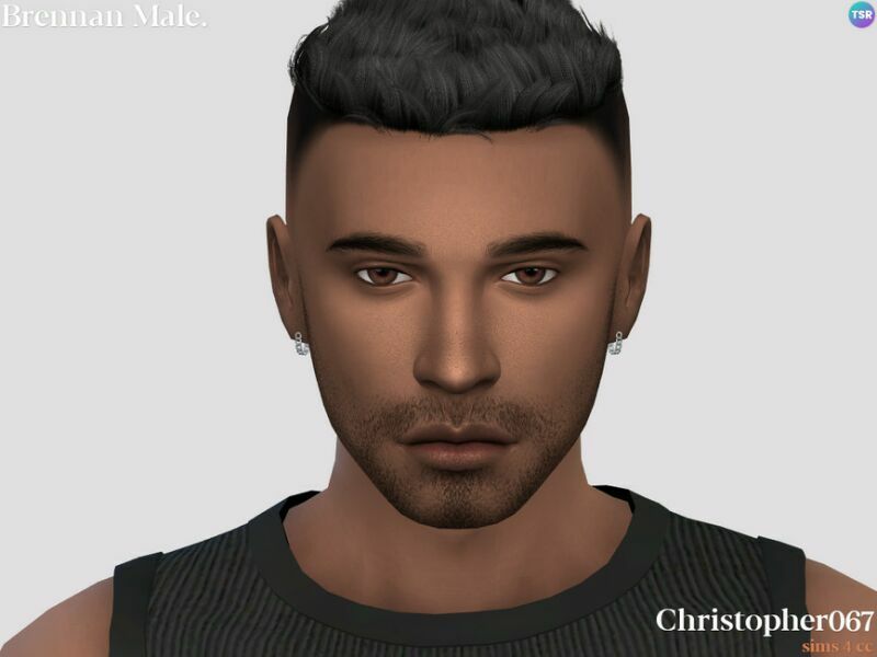 Brennan Earrings Male By Christopher067 3 sims 4 cc brennan earrings male by christopher067 2