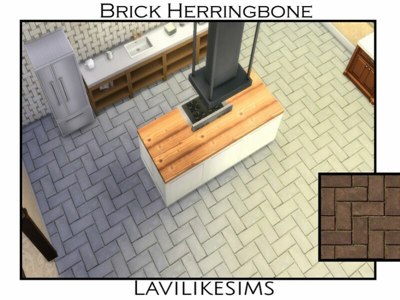 Brick Herringbone By Lavilikesims 1 Brick Herringbone By Lavilikesims Sims 4 CC