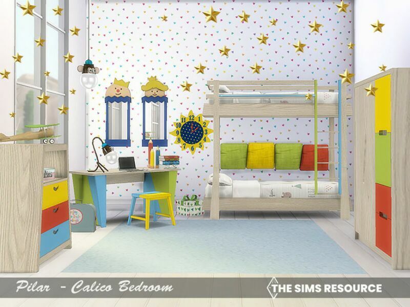 Calico Bedroom By Pilar 1 Calico Bedroom By Pilar Sims 4 CC