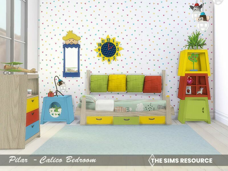Calico Bedroom By Pilar 2 sims 4 cc calico bedroom by pilar 2