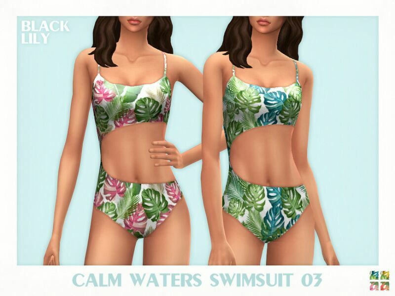 Calm Waters Swimsuit 03 1 Calm Waters Swimsuit 03 Sims 4 CC