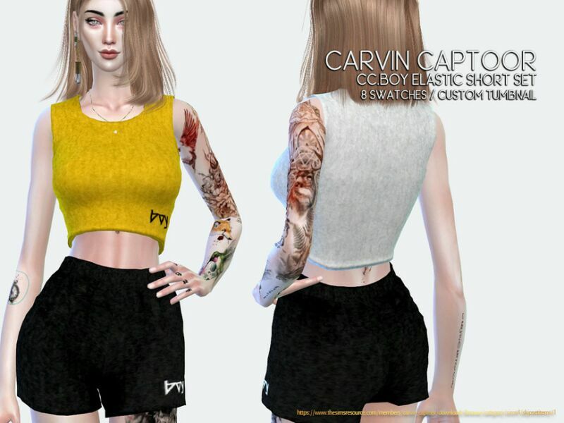 Cc.boy Elastic Short SET 1 Cc.boy Elastic Short SET Sims 4 CC