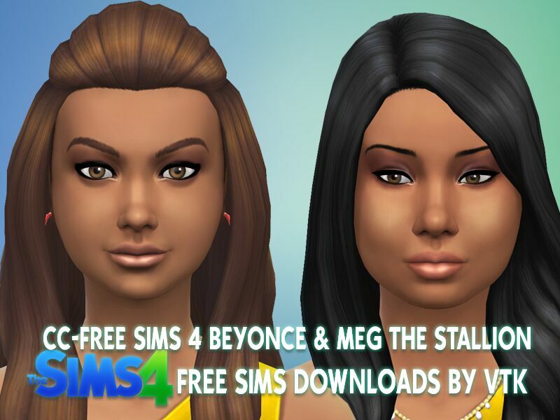 Cc-Free Beyonce & MEG The Stallion By VTK 1 Cc-Free Beyonce & MEG The Stallion By VTK Sims 4 CC