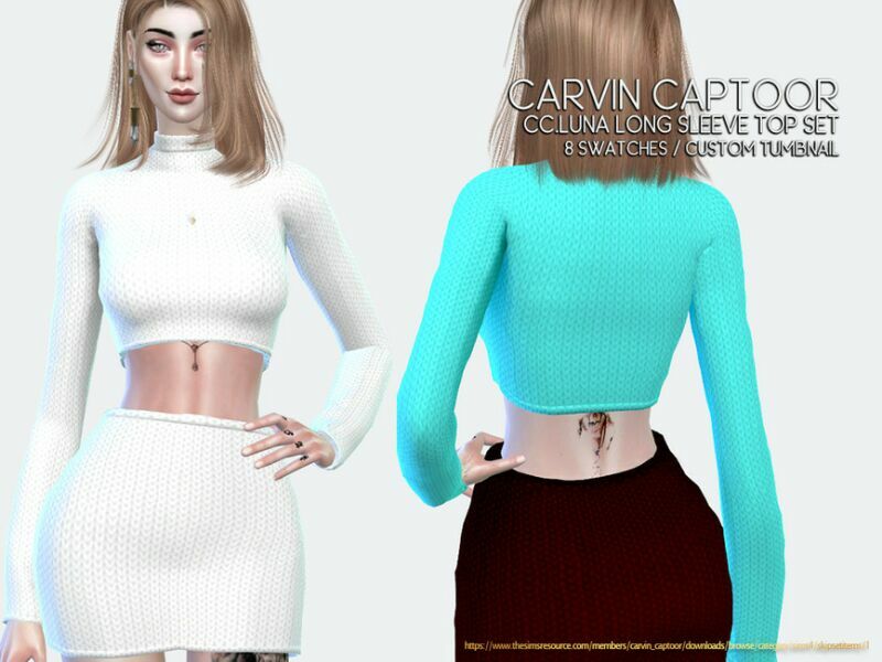 Cc.luna Long Sleeve TOP SET 1 Cc.luna Long Sleeve TOP SET Sims 4 CC