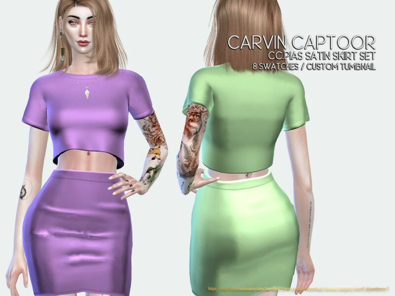 Cc.pias Satin Skirt SET II 1 Cc.pias Satin Skirt SET II Sims 4 CC