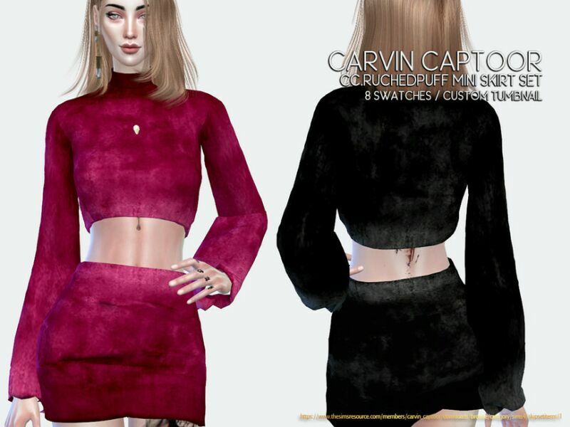 Cc.ruched Mini Skirt 1 Cc.ruched Mini Skirt Sims 4 CC