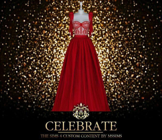 Celebrate Gown By Mssims 1 Celebrate Gown By Mssims Sims 4 CC