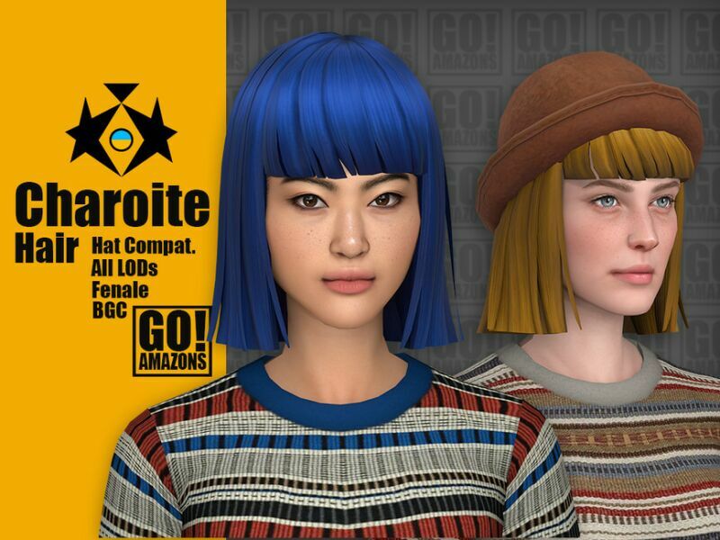 Charoite Hair By Goamazons 1 Charoite Hair By Goamazons Sims 4 CC