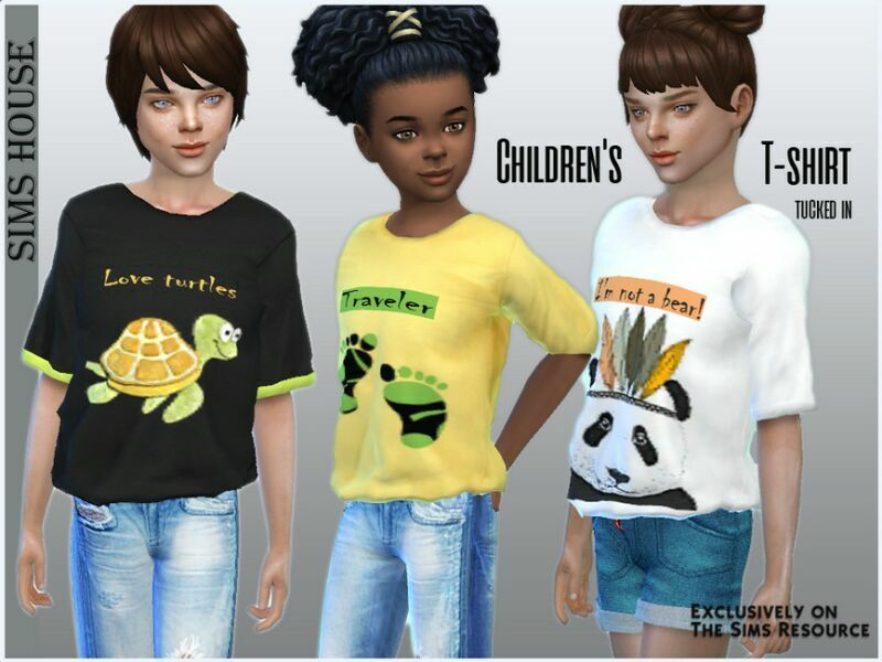 Children’S T-Shirt Tucked In 1 Children’S T-Shirt Tucked In Sims 4 CC