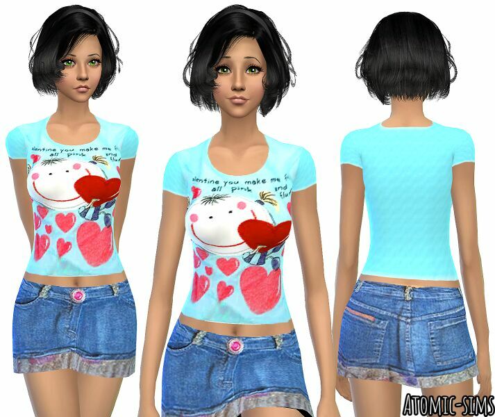 Chinafansims Cute TOP With Jeans Skirt Conversion By Atomic-Sims 1 Chinafansims Cute TOP With Jeans Skirt Conversion By Atomic-Sims Sims 4 CC