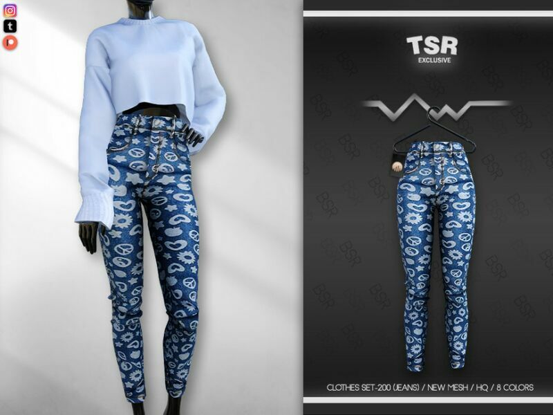 Clothes SET-200 (Jeans) BD656 By Busra-Tr 1 Clothes SET-200 (Jeans) BD656 By Busra-Tr Sims 4 CC