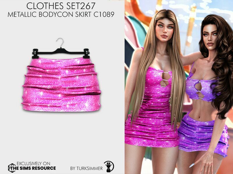 ‘Clothes SET267 – Metallic Bodycon Skirt C1089 For / Everyday’ 1 ‘Clothes SET267 – Metallic Bodycon Skirt C1089 For / Everyday’ Sims 4 CC
