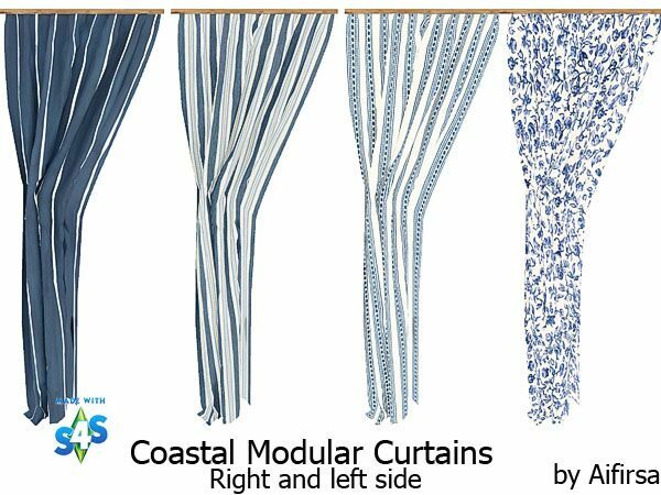 Coastal Modualr Curtains By Aifirsa 2 sims 4 cc coastal modualr curtains by aifirsa 2