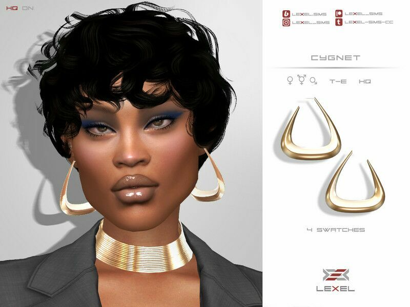 Cygnet Earrings For Sims 4 1 Cygnet Earrings For Sims 4 Sims 4 CC