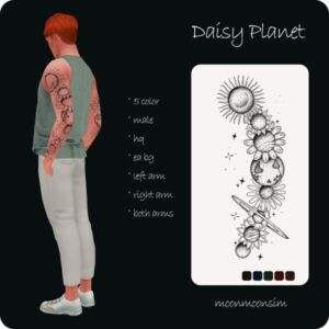 Daisy Planet Tattoo Male By Moonmoonsim Sims 4 CC