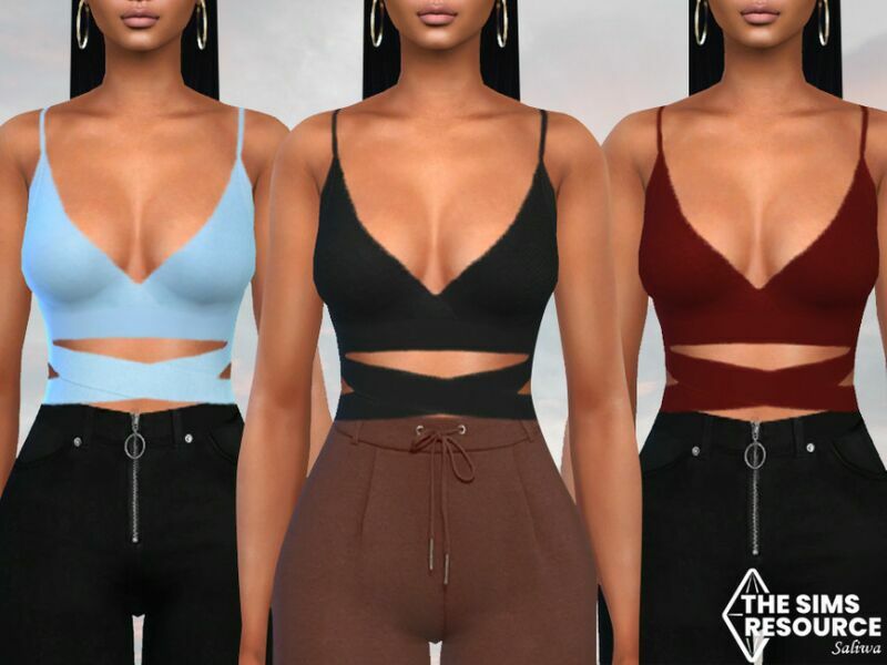 Deep Neck Bralet Tops By Saliwa 1 Deep Neck Bralet Tops By Saliwa Sims 4 CC