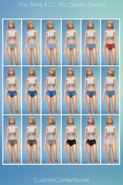 Denim Shorts 2 sims 4 cc denim shorts 3