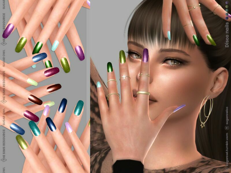 Disco Nails 1 Disco Nails Sims 4 CC