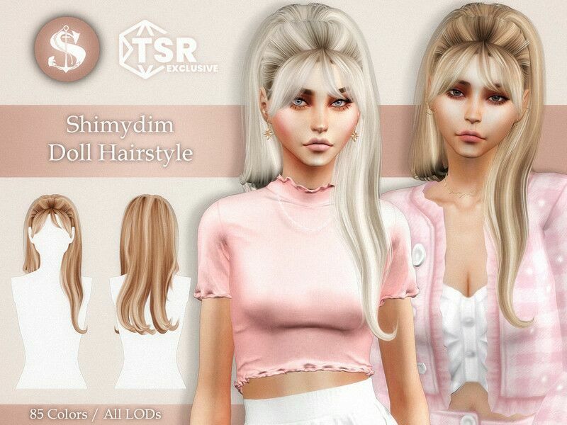 Doll Hairstyle By Shimydim 1 Doll Hairstyle By Shimydim Sims 4 CC