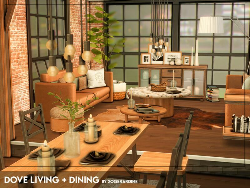 Dove Living + Dining (TSR Only CC) By Xogerardine 1 Dove Living + Dining (TSR Only CC) By Xogerardine Sims 4 CC
