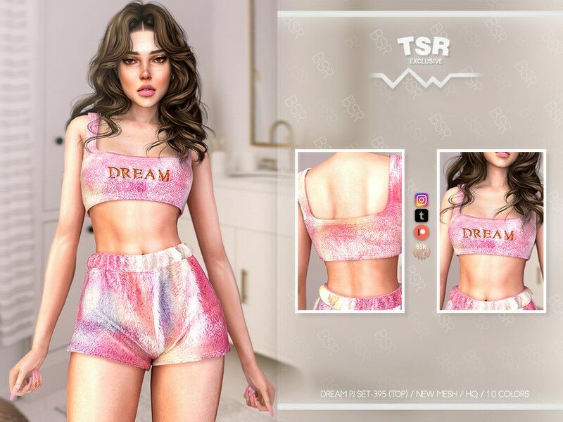 Dream PJ SET-395 (TOP) BD1073 By Busra-Tr 1 Dream PJ SET-395 (TOP) BD1073 By Busra-Tr Sims 4 CC