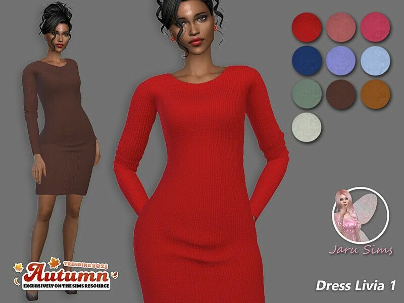 Dress Livia 1 1 Dress Livia 1 Sims 4 CC