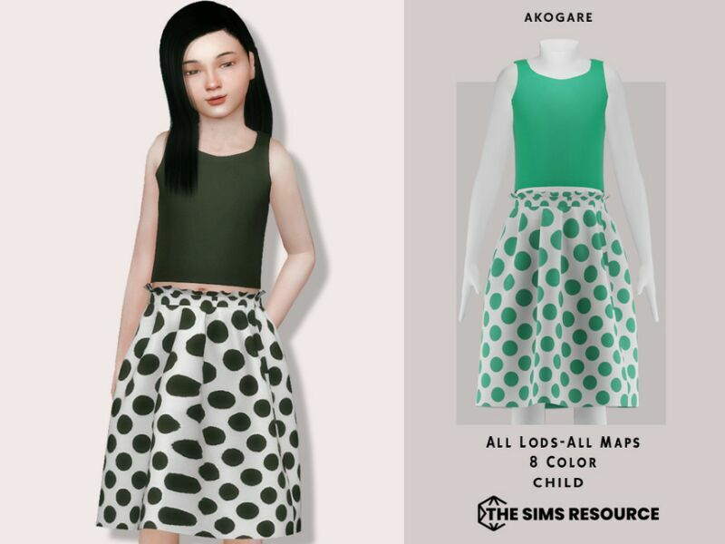 Dress NO.212 By _Akogare_ 1 Dress NO.212 By _Akogare_ Sims 4 CC