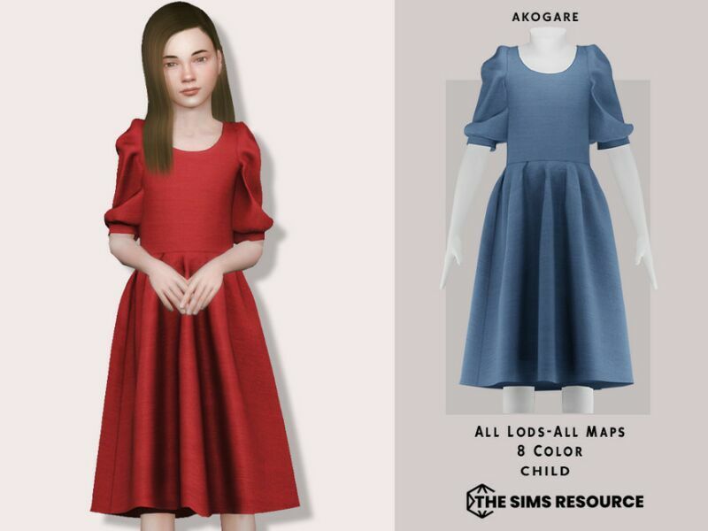 Dress NO.270 By _Akogare_ 1 Dress NO.270 By _Akogare_ Sims 4 CC