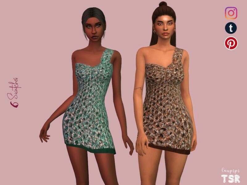 Embellished Dress – MDR23 By Laupipi 1 Embellished Dress – MDR23 By Laupipi Sims 4 CC