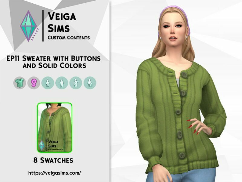 EP11 Sweater With Buttons And Solid Colors 2 sims 4 cc ep11 sweater with buttons and solid colors 2