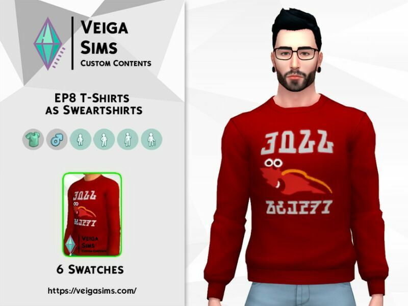 EP8 T-Shirts AS Sweatshirts 2 sims 4 cc ep8 t shirts as sweatshirts 2