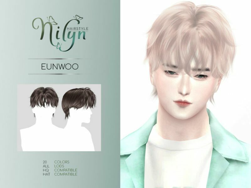 Eunwoo Hair – NEW Mesh By Nilyn 1 Eunwoo Hair – NEW Mesh By Nilyn Sims 4 CC