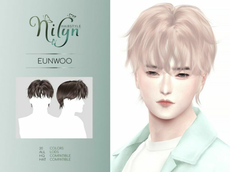 Eunwoo Hair – NEW Mesh By Nilyn 2 sims 4 cc eunwoo hair new mesh by nilyn 2