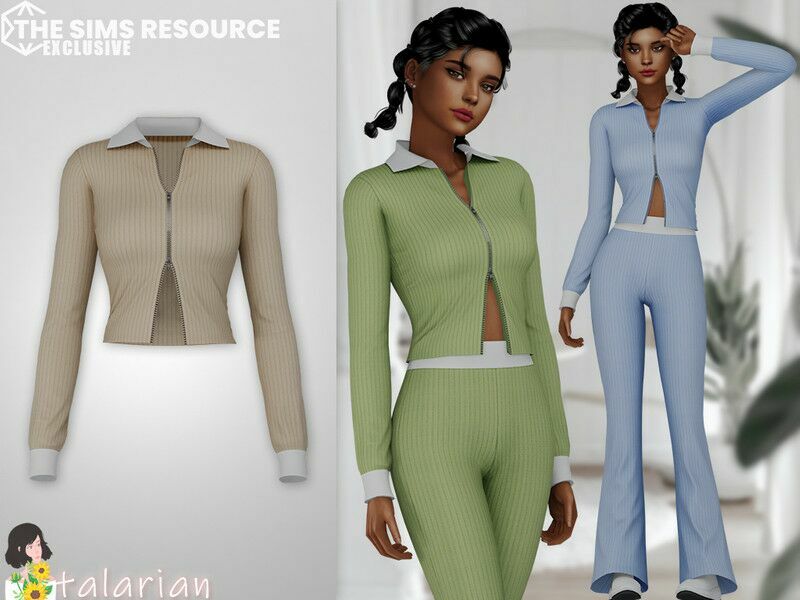 Evie Zipper TOP By Talarian 1 Evie Zipper TOP By Talarian Sims 4 CC