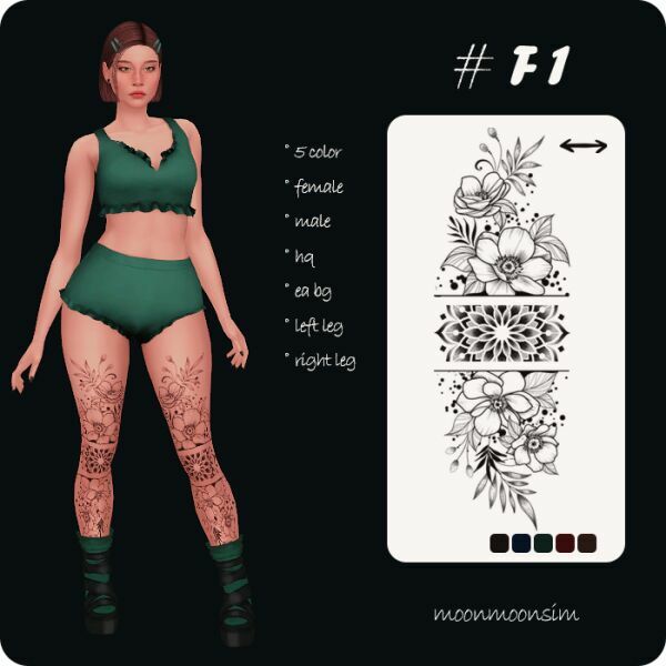 #F1_Tattoo By Moonmoonsim 1 #F1_Tattoo By Moonmoonsim Sims 4 CC