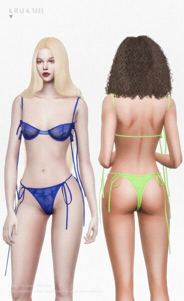Fanci Club Sweaty Bikini SET By Charonlee 3 sims 4 cc fanci club sweaty bikini set by charonlee 2