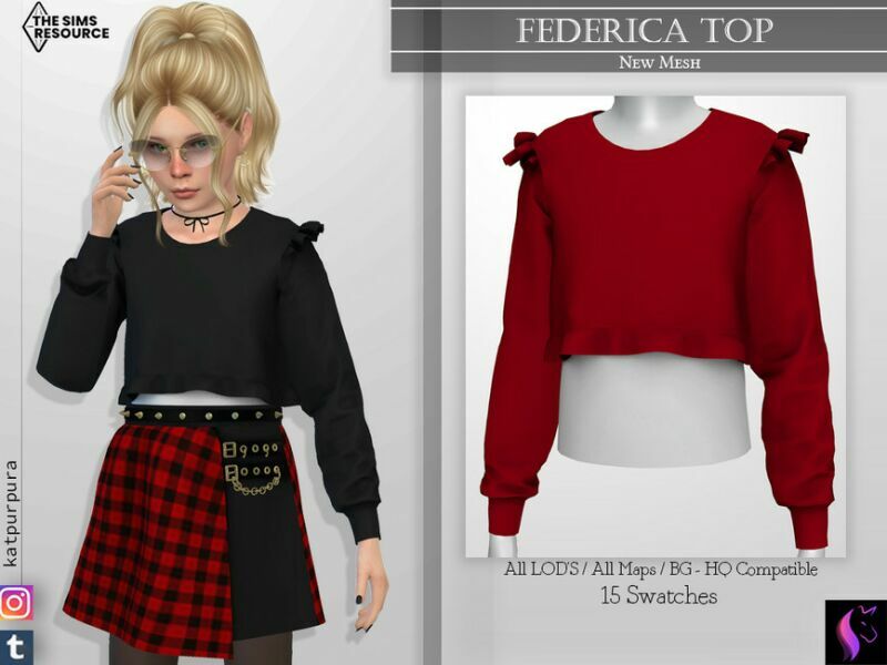 Federica TOP By Katpurpura 1 Federica TOP By Katpurpura Sims 4 CC