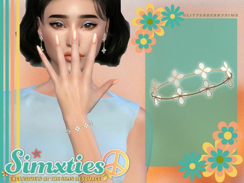 / Female Bracelets / Simxties Daisy Bracelet 1 / Female Bracelets / Simxties Daisy Bracelet Sims 4 CC