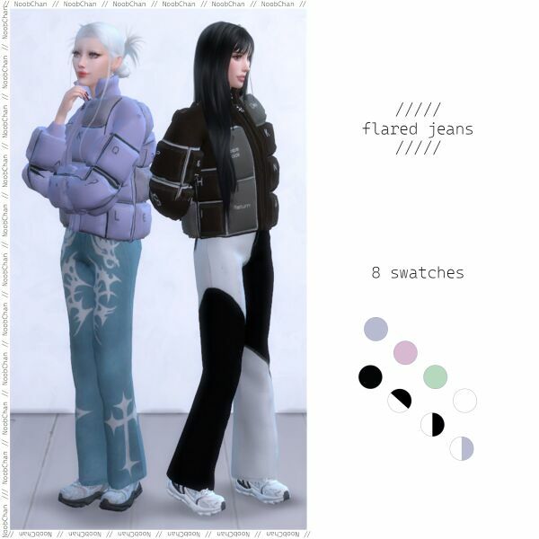 Flared Jeans By Noobchan 1 Flared Jeans By Noobchan Sims 4 CC
