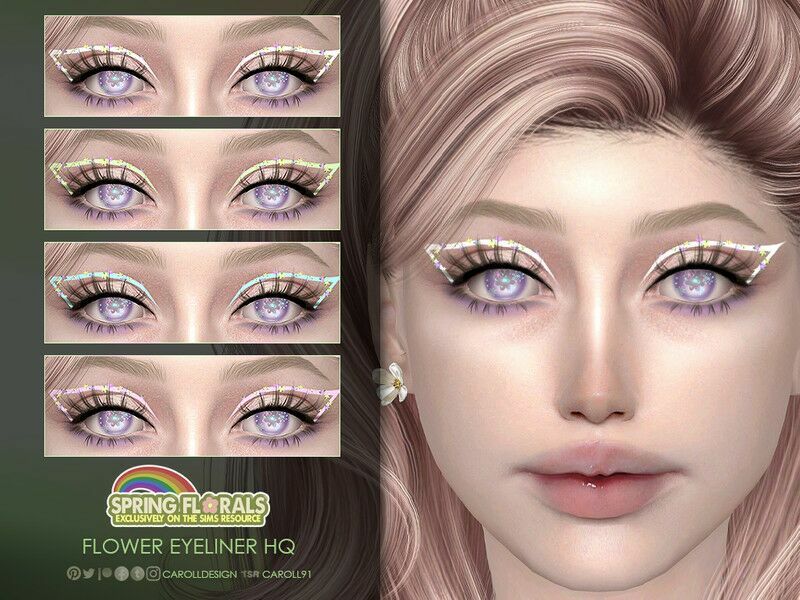 Flower Eyeliner HQ By Caroll91 1 Flower Eyeliner HQ By Caroll91 Sims 4 CC