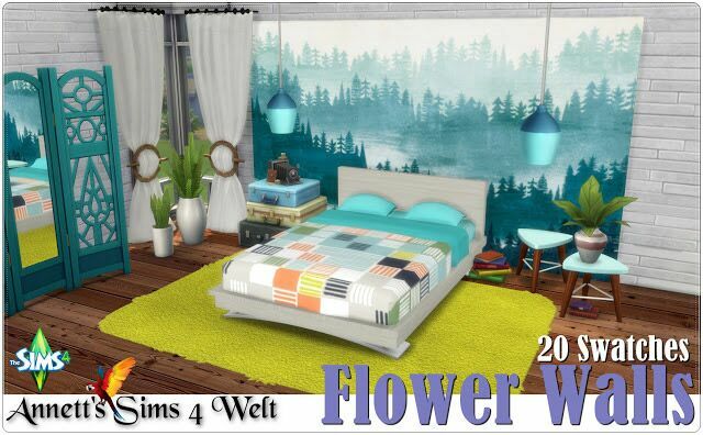 Flower Walls 1 Flower Walls Sims 4 CC