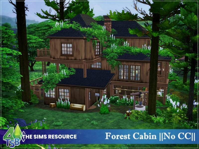Forest Cabin || NO CC || By Bozena 1 Forest Cabin || NO CC || By Bozena Sims 4 CC