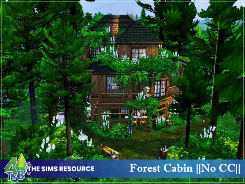 Forest Cabin || NO CC || By Bozena 7 sims 4 cc forest cabin no cc by bozena 2