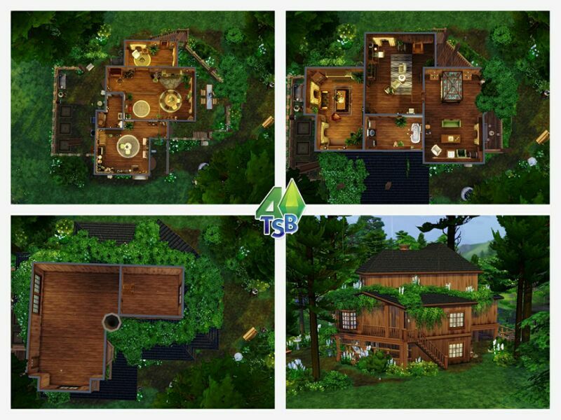 Forest Cabin || NO CC || By Bozena 6 sims 4 cc forest cabin no cc by bozena 3