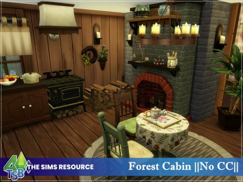 Forest Cabin || NO CC || By Bozena 3 sims 4 cc forest cabin no cc by bozena 5