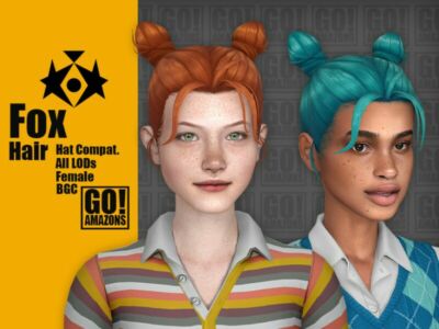 FOX Hair By Goamazons Sims 4 CC