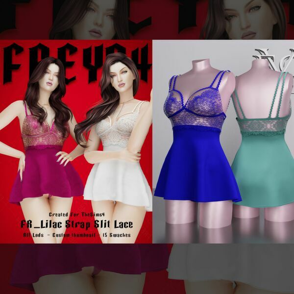 Fr_Lilac Strap Slit Lace By Freys4 1 Fr_Lilac Strap Slit Lace By Freys4 Sims 4 CC