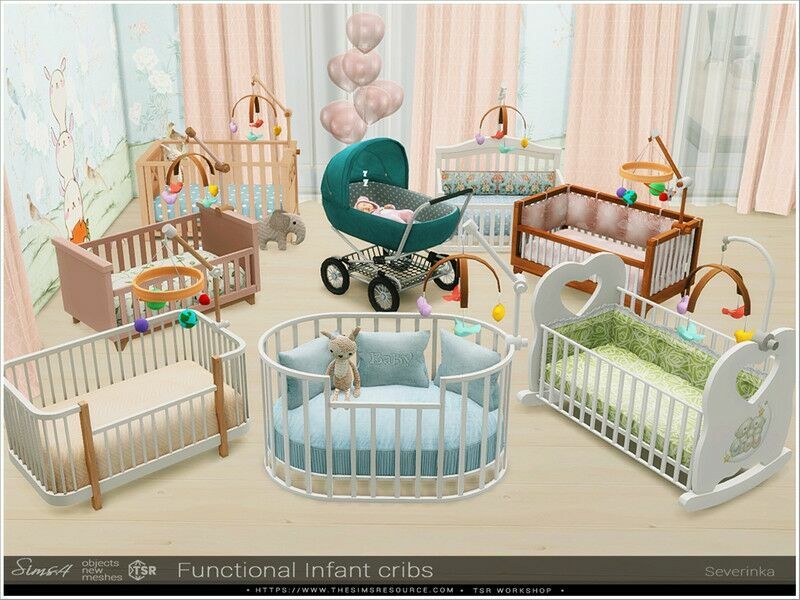 Functional Infant Cribs By Severinka_ 1 Functional Infant Cribs By Severinka_ Sims 4 CC